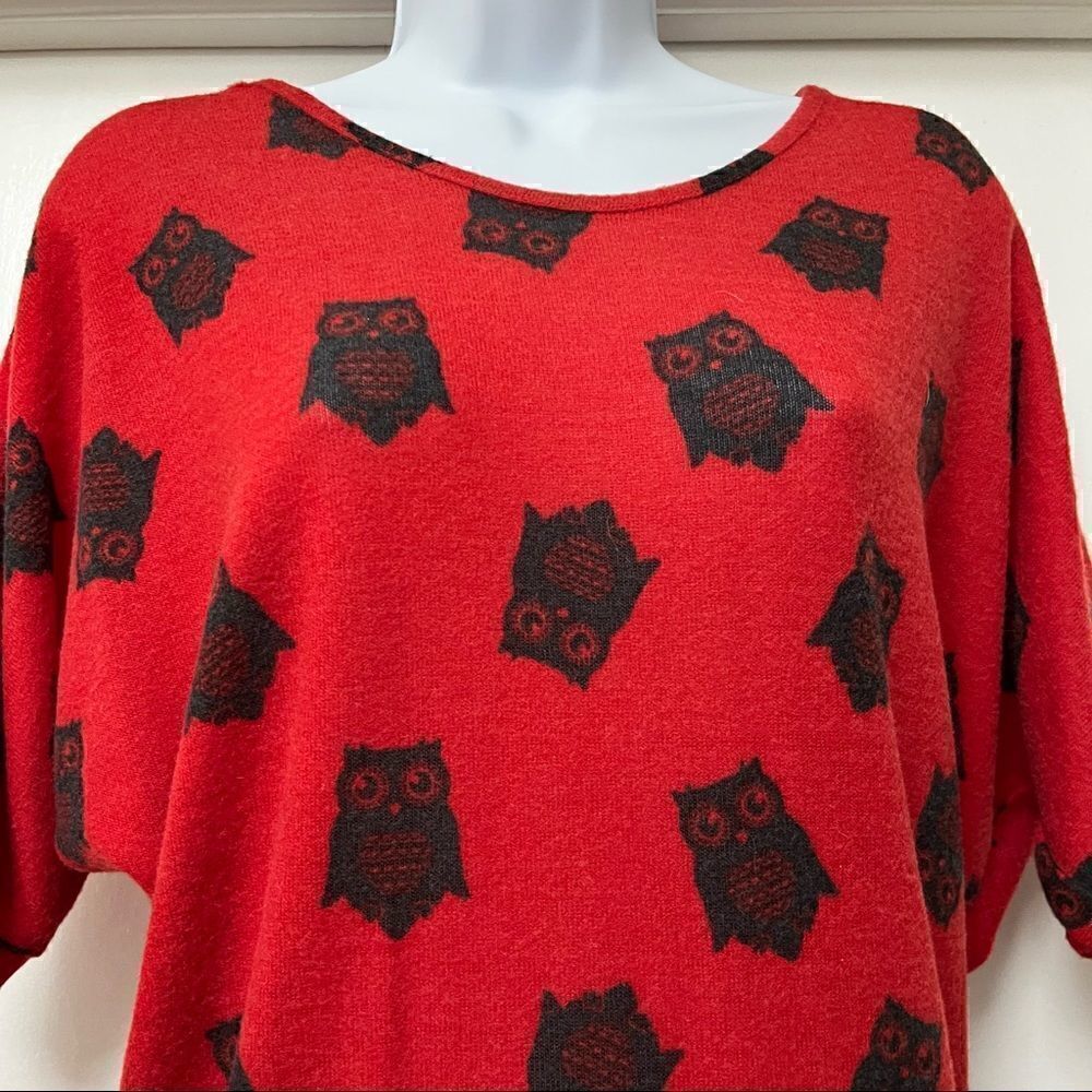OWL SWEATER SHORT SLEEVE TOP! Size M BNWT